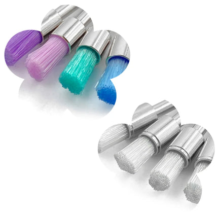 100Pcs/Bag Dental Prophy Brush Tooth Polishing Brushes Latch Screw Type Nylon Bristle Brush for Stain Removal and Polishing