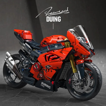 KAVOWORLD 1:5 Red Sport Motorcycle Building Blocks Set 2024pcs Technic Racing Super Motorbike Model Kids DIY Toys Gifts For Boys