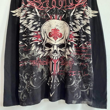 Affliction Long sleeved T shirt Y2K Vintage Round Neck Oversized T shirt New  Mens Womens Casual Gothic Clothing Tops Streetwear