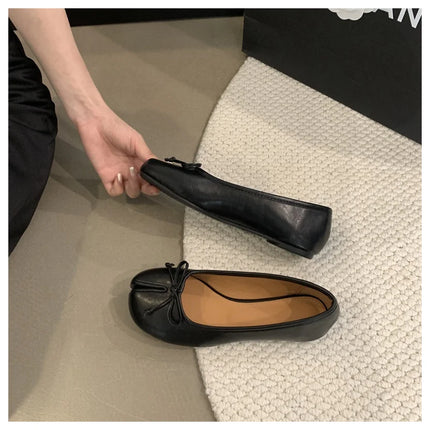 New Brand Women Flats Soft Ballet Shoes Slip On Loafers Soft Moccasins Tabi Ninja Casual Shoes Mujer Ladies Shoes Bow Knot Mujer