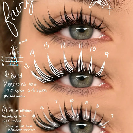 ABONNIE Multi Layered Eyelashes LB LC Double-layer Camellia Eyelash Extensions 5D spike lashes Volume Fans Fluffy Brown Lashes