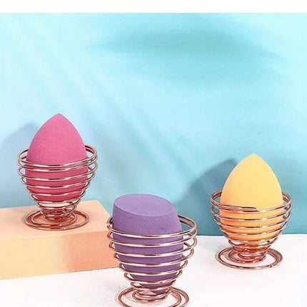Elegant Stainless Steel Beauty Sponge Stand - Hygienic, Space-Saving Makeup Egg Holder & Dryer