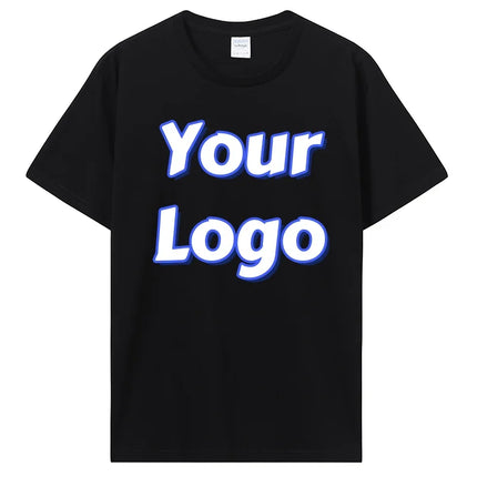 Customized Print T Shirt Men Women Custom Cotton Tops Tees DIY Your Like Photo Or Logo Cotton T-shirt Personalized Men Clothing