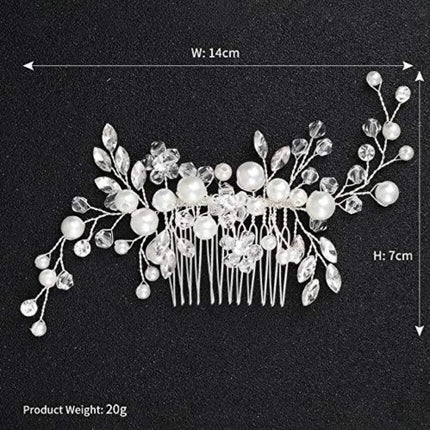 Women's wedding jewelry multifunctional elegant luxury girl's headwear gift exquisite pearl comb hair accessories with diamonds