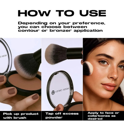 Waterproof Contouring Powder Palette Matte Finishing Bronzer Hairline Modify Nose Shadow Buildable Coverage for All Skin Tones