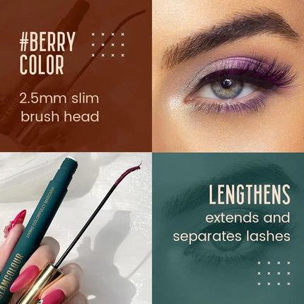 Mascara Long Lasting Waterproof Sweatproof Silk Fiber Thick Curling Eyelash Extension Volume Smudge-proof Quick Dry Non-blooming