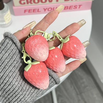 Strawberry Keychain Temperature Color Changing Lipstick Long Lasting Moisturizing Nourishing Lip Balm Cute Lip Gloss Cosmetics