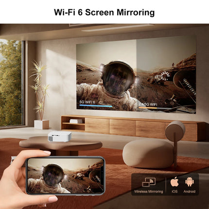Touyinger L9W Ultra Mini Portable Full HD Projector Android Smart Beamer TV Video Auto Keystone Correction and Focus for Camping