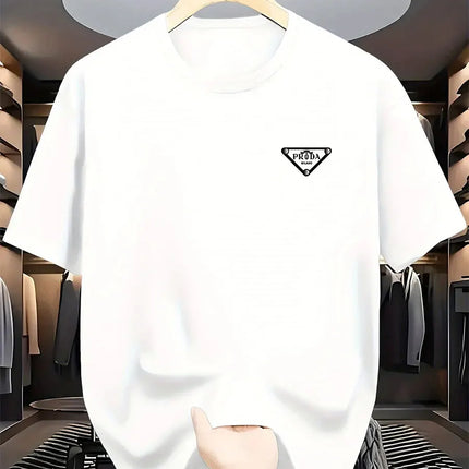 2026 New  men's Milan fashion trend international brand printed T-shirt, pure cotton round neck, casual urban luxury high-endY2K