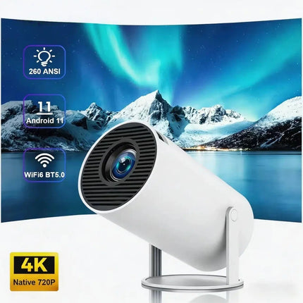 FOCABO Projector HY300 Pro 4K Android 11 Dual Wifi6 260ANSI Allwinner H713 BT5.0 1080P 1280*720P Home Cinema Outdoor Projetor