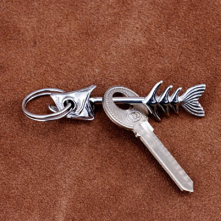 New Model Fish Bone Detachable Keychain Brooch For Car Key Bag High-End Pendant vintage Personalized Gift