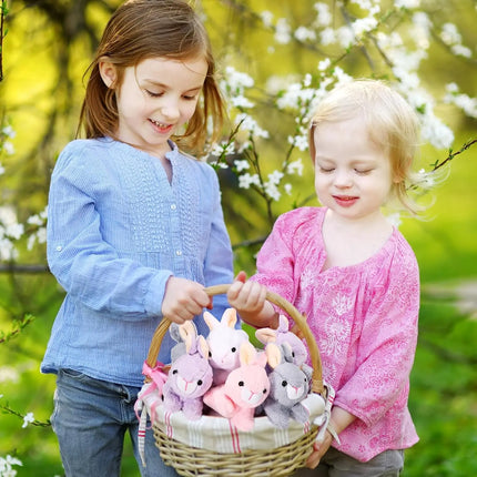 12-24Pcs Easter Bunny Plush Toys Cute Animal Bunny Stuffed Doll Easter Basket Stuffers Gift for Kids Rabbits Animal Bunny Doll