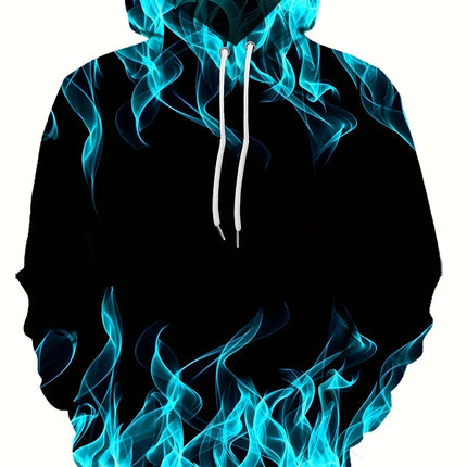 New Creative Flame 3D Print Hoodie Cool Hoodies For Man Spring Autumn Pullover Hooded Sweatshirt Oversized Harajuku Y2k Clothes