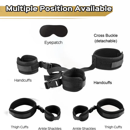 Couple BDSM Handcuff Sex Toy Adult SM Slave Game Eye Blinder Hand Restraint Bondage Set Adjustable Female Handcuffs Eye Patch