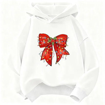 Fashion Red Color Bow Lovely Heart Children's Hoodie Sweatshirt Cute 90s Hoody for Boys Girls Autumn Spring Casual Hoodies