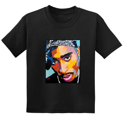 Hip Hop Festival Rapper 2pac Kids Men's Fashion Children T Shirt Tupac Thug Life Clothes Girls Boys Women Summer Black T-Shirt