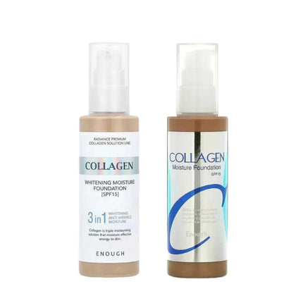 Korean ENOUGH Collagen Moisturize Foundation SPF15 3-in-1 Whitening Anti-wrinkle Moisturizing Concealer Professional Makeup Base