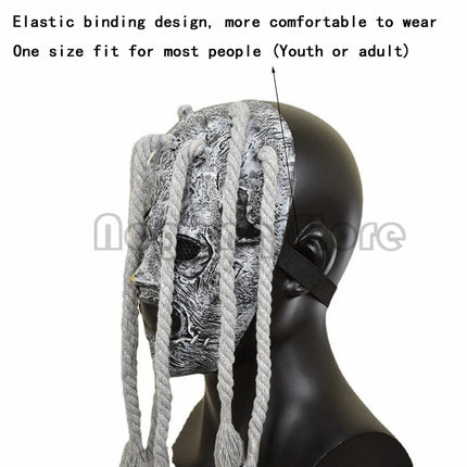 Hair Braid Style Cosplay Funny Halloween Mask Music Lover Fans Full Face Head Christmas Carnival Party Mardi Gras Costume Props