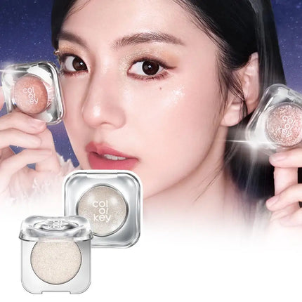 Colorkey Shimmer Pearl Glitter Monochrome Eyeshadow Brighten Crystal Highlight Waterproof Long-Lasting Face Makeup For Dinner