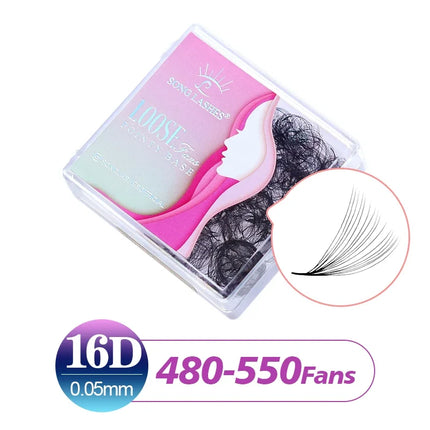 SONG LASHES 3D to 16D Fans Sharp Slim Narrow Stem Premade Volume Fans Loose Thin Pointy Base Russia Volume Eyelashes Extensions