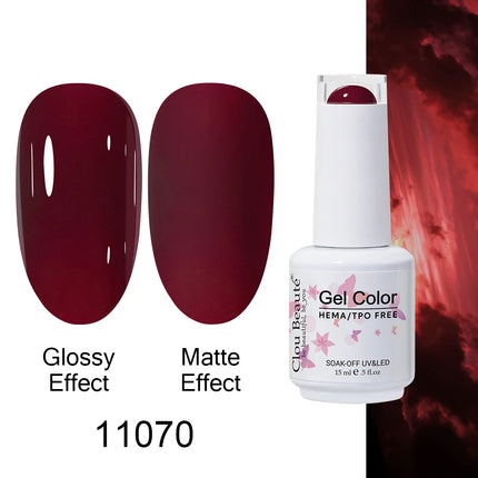 Clou Beaute 15ml HEMA TPO FREE Color Gel Nail Polish Nude Pink Red Green Collection Nail Gel Polish Glitter Soak Off UV LED Gel