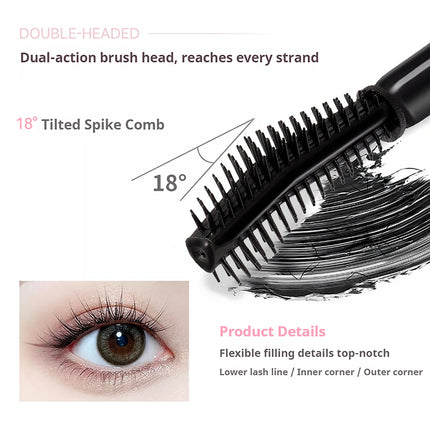 NOVO Waterproof, sweat-resistant, smudge-proof mascara Long-lasting hold for defined, lengthened and curled lashes