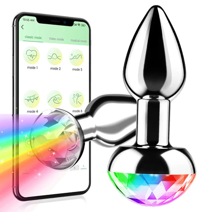 Voice control Anal Plug Vibrator APP Wireless Control Female Vagina Masturbator Butt Plug  LED Colorful Light Sex Toys for Women