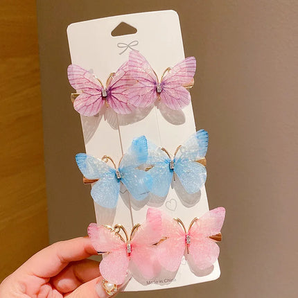 Super Fairy Butterfly Hair Clips for Girls,Cute Barrettes, Lovely Hair Accessories,Side Bangs Clips for Toddlers & Little Girls.