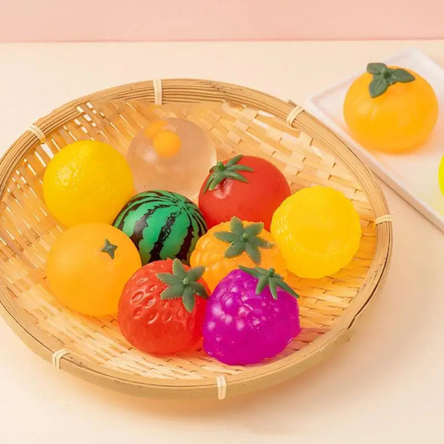 1pc Simulation Fruit Squeeze Toys Soft Squish Stretch Ball Sensory Stress Relief Squeezing Ball Stress Relief Toys for Kids Adults
