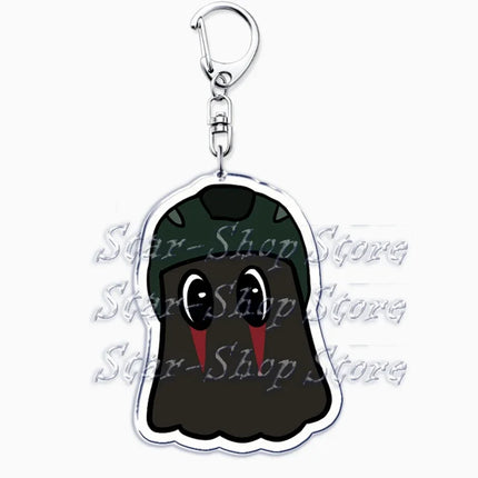 Hot Military Game Ghost Chibis Keychains for Accessories Cod Soldier Soap Simon Riley Keyring Jewelry Fans Friends Gaming Gifts