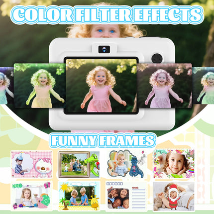 Kids Digital Camera with Mini Printer 2.8inch HD Video Portable Thermal Instant Photo Print Children Photography Toy Gift