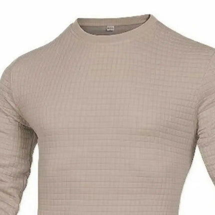 Men's coat fashion small check Waffle youth round neck jacquard check hoodie