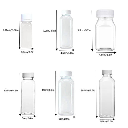 120-500ml Plastic Juice Bottles Long-Lasting, Spill-Proof, Milk Tea - Easy Cleaning and Refilling Clear Water Bottle Portable ﻿