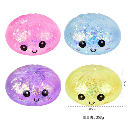Hot Glitter Dumpling Squishy with Box Dumplings Sensory Squeeze Toy for Stress Relief Fans Gift