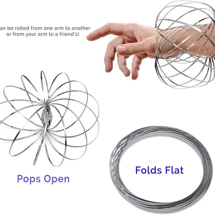 Spinner Ring Arm Magic Kinetic Spring 3D Bracelet Spring Fidget Ring Rainbow Interactive Spring Toy Gift for Adult Stress Relief