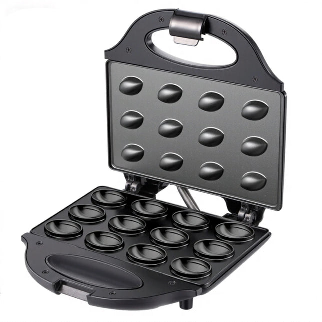 Electric 12-Hole Walnut Cake Waffle Maker with Nuts Kitchen Biscuit Maker for Baking Business - Non-Stick Surface