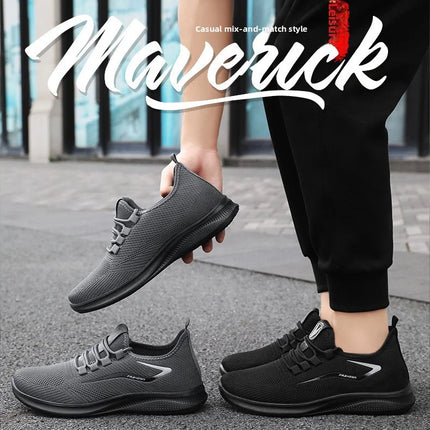 Men Casual Sport Shoes Breathable Lightweight Sneakers Outdoor Mesh Black Running Shoes Athletic Jogging Tenis Walking Shoes