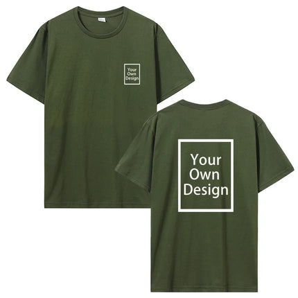 Custom Cotton Customized Print Short Sleeve T-Shirt Summer Tops Tees DIY Your Like Photo or Logo Cotton T-shirt Men Clothing