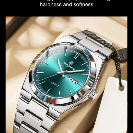 PAAZOMU Luxury Quartz Men's Wristwatch Sport Men Watches Waterproof Luminous Date Week Stainless Steel Men's Watch Male Reloj+box