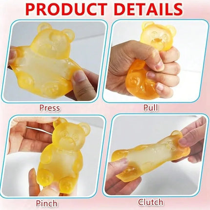 (HefengCL)Soft Gummy Bear Squeeze Toys, Stress Relief Toys, Children Birthday Party Gifts