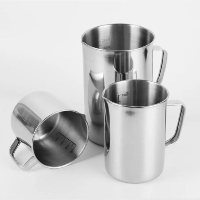 New Stainless Steel Laboratory Beaker Graduated 500ml Measuring Cups 1000ml Espresso Mugs Baking kitchen gadgets measuring cups and spoons