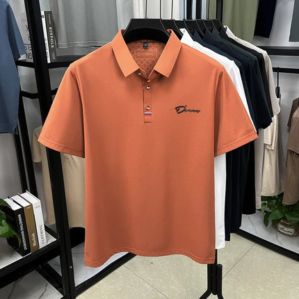 Luxury Man Short-Sleeved Polo Shirt Lapel Button Letter Embroidery Spring Casual Elegance T-Shirt Simple Business Men's Clothing