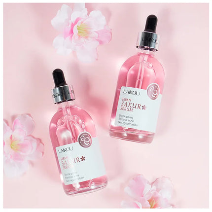 LAIKOU Sakura Face Serum Rose Essence Moisturizing Firming Brightening Smooth Skin Facial Skin Care Products 100ml