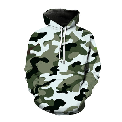 2024 Fashion 3D Printed Camouflage Pattern Hooded Sweatshirt Fashion Street Harajuku Men's Hoodies Simple Design Men's Top