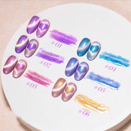 1-6PCS Popular Winter Internet Celebrity Hot-selling Northern Lights Cat Eye Magnet Gel Nail Polish Nail Art Nail Supplies