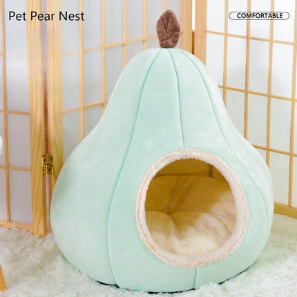 Pear Shaped Cat Bed Warm Pet House Cozy Dog Bed Semi Enclosed All Season Pet Sleeping Nest Winter Warmth Cat House Cat Beds