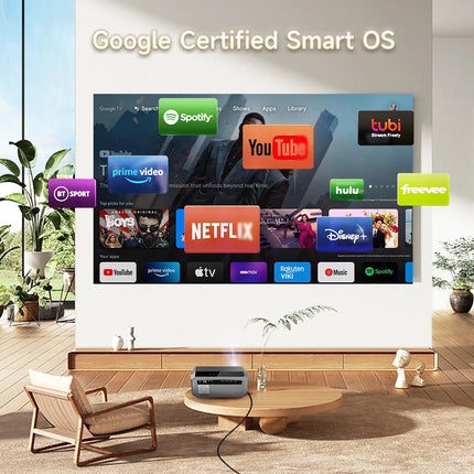 CAIWEI A10Q 4K Beam Projector 4000 ANSI Google TV for movies Full HD 1080P Android 14 Home Theater Auto Focus Portable Projector