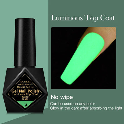 10ml Milk White Luminous Top Coat Gel Nail Polish Neon UV LED Nails Gel Soak Off Gel Varnish Fluorescent Nail Art Nail Supplies