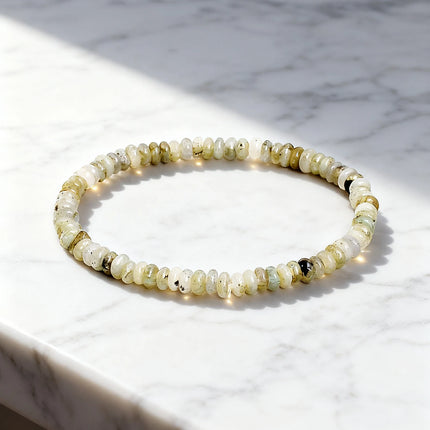 Natural Stone White Jade Abacus Bead Bracelet 4*2mm String for Positive Energy Healing Reiki Protection Good Luck Charm Jewelry
