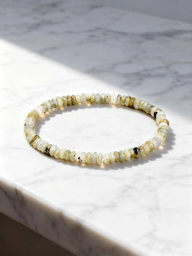 Natural Stone White Jade Abacus Bead Bracelet 4*2mm String for Positive Energy Healing Reiki Protection Good Luck Charm Jewelry